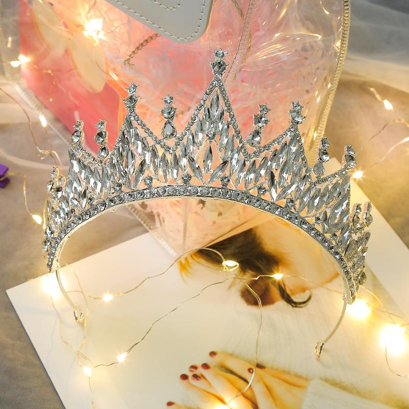 Bridal Crown Queen's Crown Prom Performance Catwalk Competition Hair Tiara Alloy Crown