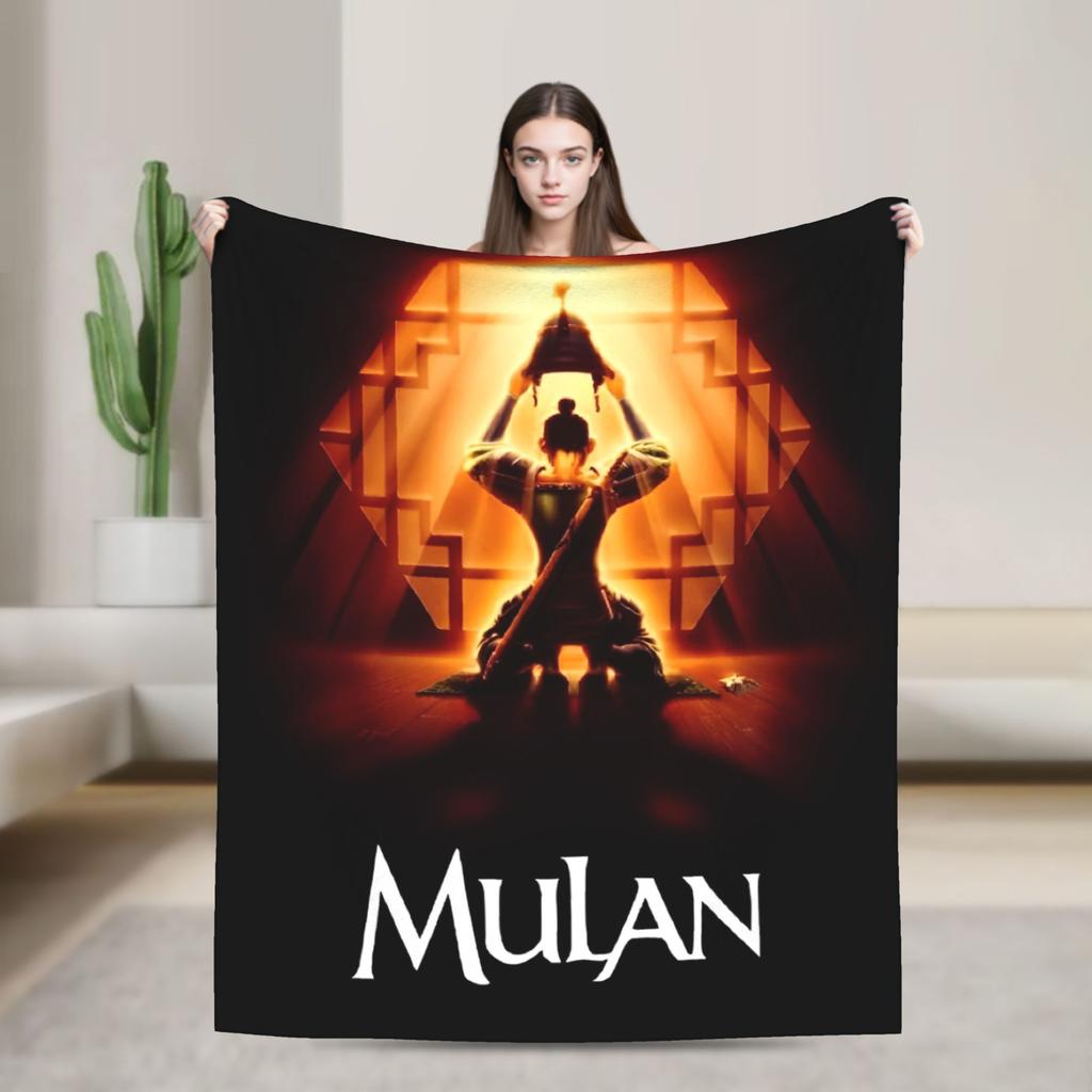 Mulan Cartoon Super Warm Blankets Travel Office Plush Throw Blanket Graphic Home Decor Flannel Bedspread Sofa Bed Cover