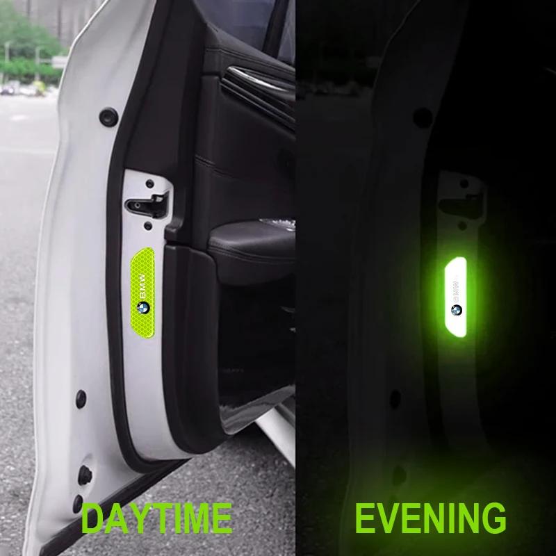 4PCS Car Door Safety Warning Reflective Mark 3D Sticker Car Accessories for BMW M E46 E90 E60 F10 F30 F20 E39 E36 X5 E70 F25 F15 E53 E92 E87