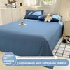 Cream Style Striped Skin-friendly Bed Sheet For Single Double Student Dormitory Household Bed