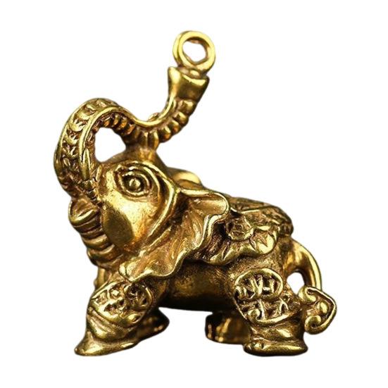 Mini Elephant Ornament Retro Solid Alloy Elephant Figurine Desktop Elephant Statue for Car