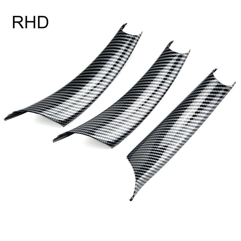 3 Pack Car Interior Door Handle Covers Compatible with For BMW X5 E70 X6 E71 E72 Models 2007 2014 ABS Carbon Texture