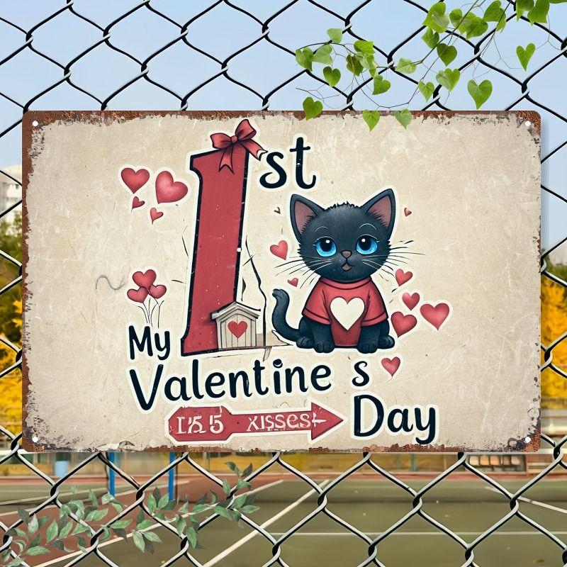 Valentine's Day Retro Metal Decorative Painting for Couples Bedroom Living Room Cafe Bar Restaurant