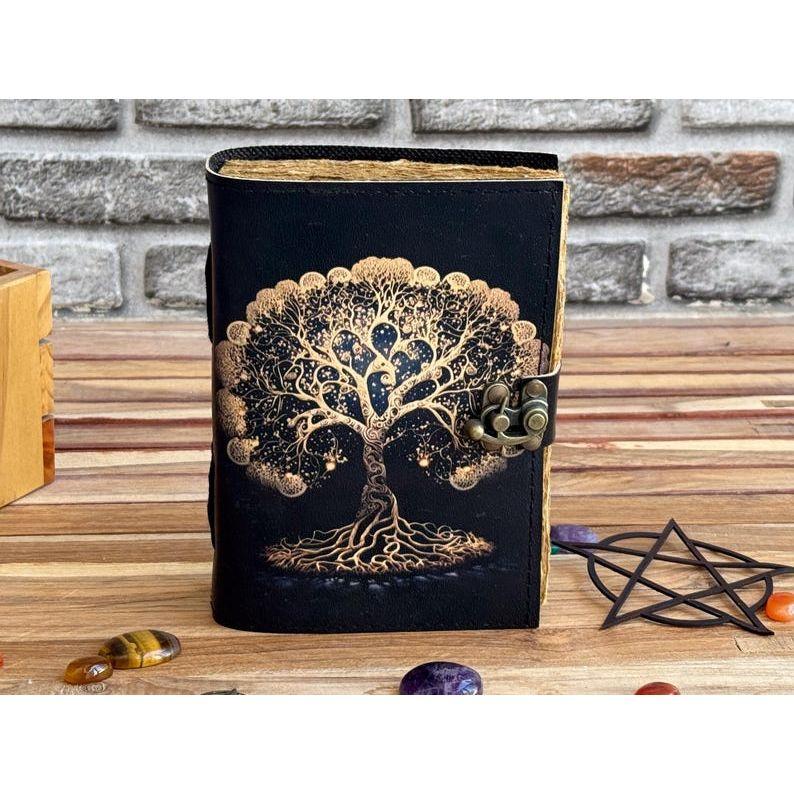 Leather Journal Tree of Life - Genuine Leather Notebooks For Women - Beautiful Journal For Sketches Book Traveling Book Blank Spell Book