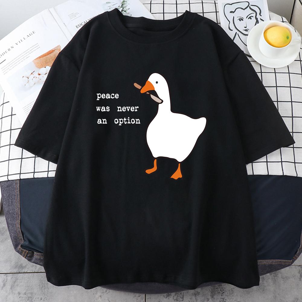 Peace Was Never An Option Prints Women Cotton Tee Clothing Creativity Short Sleeve Fashion Casual Loose Tops  T-Shirt