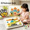 3D Mushroom Peg Board Educational Toy for Ages 1-3 – Large DIY Puzzle for Creative Assembly and Concentration Training