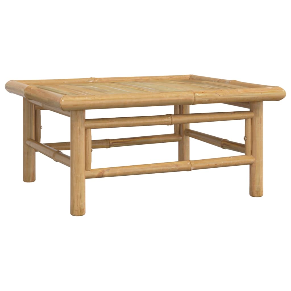 Vidaxl 4-Cz. Garden Furniture Set, Green Cushions, Bamboo