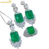 Classic Copper Alloy Zircon Ring Earrings Pendant Necklace Jewelry Sets Wedding Party Gifts