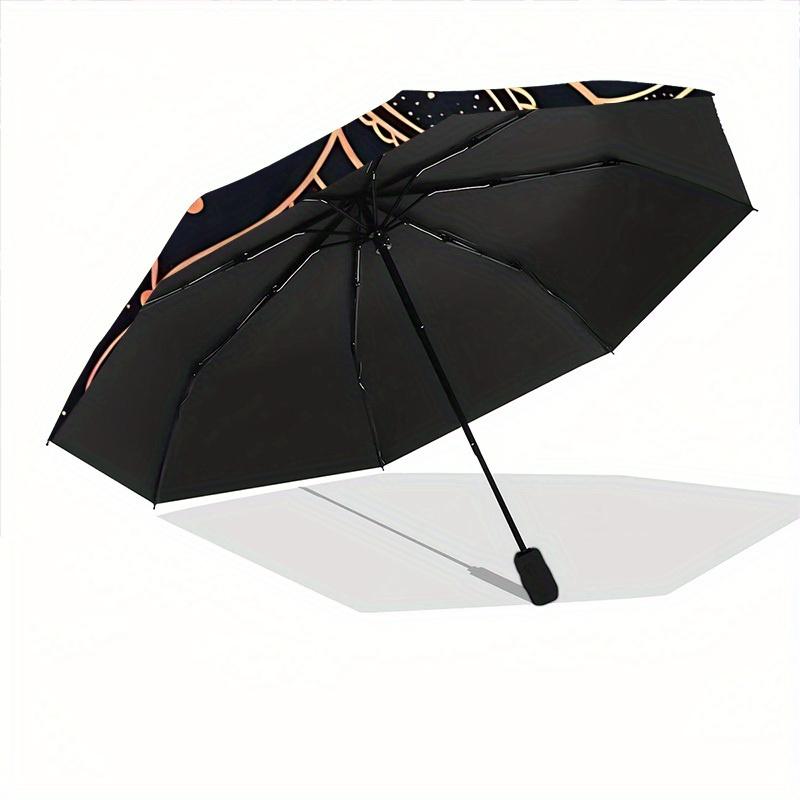 1 pièce Parapluie Pliant Compact Automatique Ouverture/Fermeture Mandala Lotus, Toile Robuste à 8 Baleines, Léger et Portable, Usage Quotidien, Cadeau, Parapluie d'Extérieur, Trav