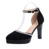 Ladies Shoes 2024 Ankle-wrap Women's High Heels Fashion Party Pumps Women Crystal Pointed Toe Thin Heel Buckle Strap Shoes Women