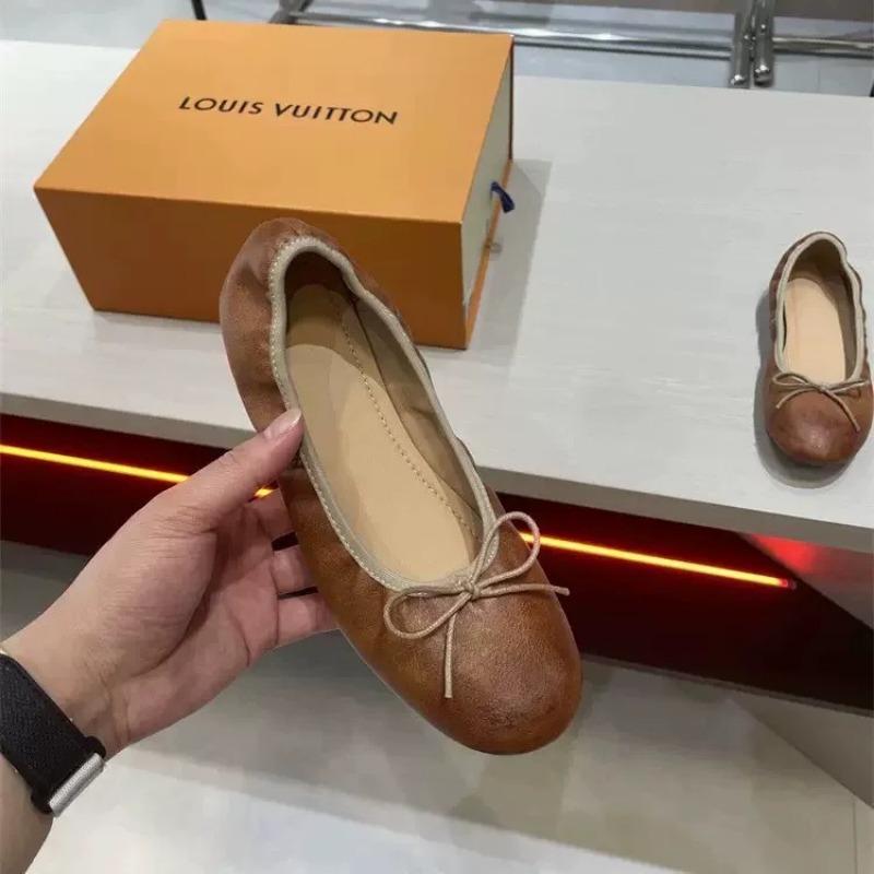 Sheepskin Version with Skirt, Ballet Shoes, Round Head Bow, Genuine Leather Shoes, Retro Shallow Mouth Flat-soled Single Shoes for Women