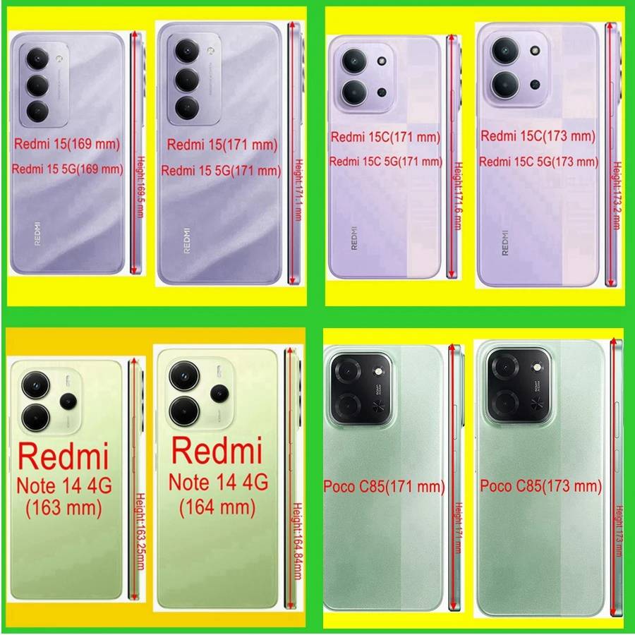 Armor Shockproof Matte Case For Xiaomi 13T 11T 14T Poco C65 F6 X6 M4 M6 Pro 5G F8 M8 Redmi 14C A3 9C 13C Note 12 10 11 13 14 15 Soft Protection Cover