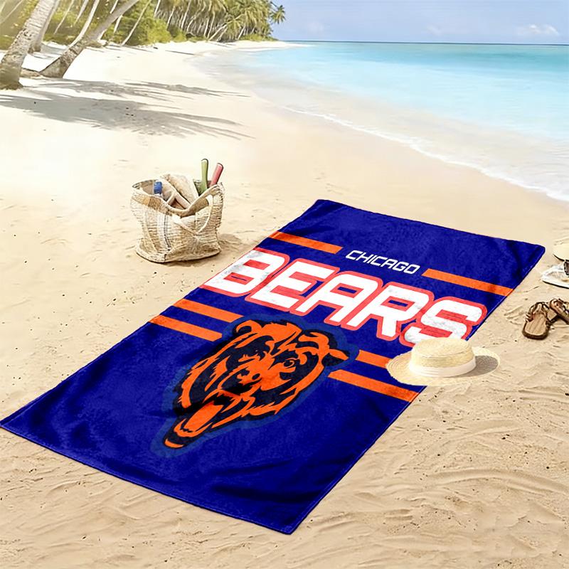Chicago Bears Print Strandtuch, Großes Weiches Schnelltrocknendes Handtuch für Strand Camping Schwimmen