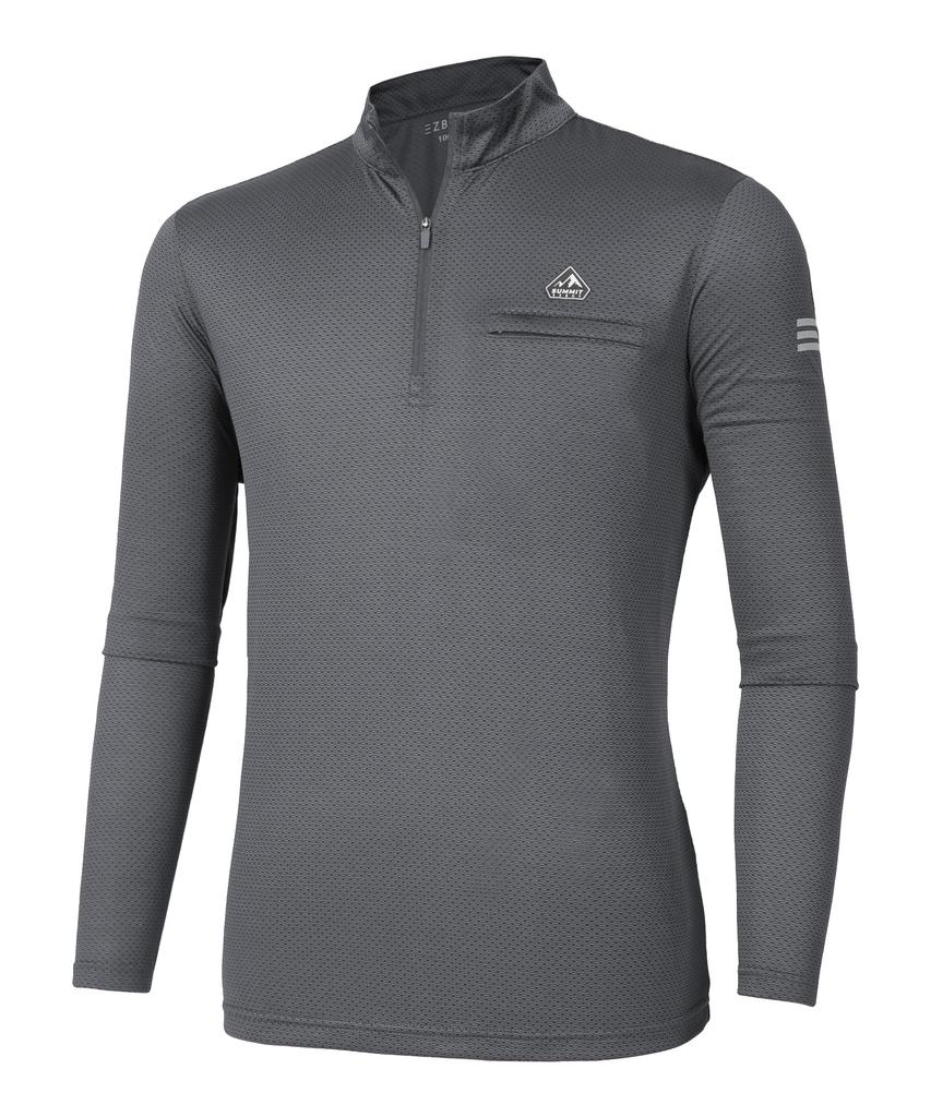 EXTRASPORTY Men'S Simple Mood Long Sleeve Zip-Up T-Shirt 5 Colors (Type A)