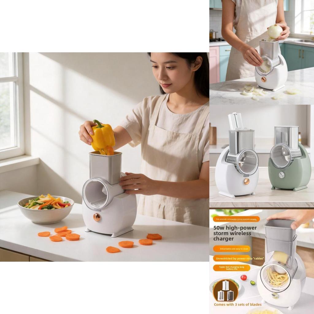 Rebanadora Eléctrica Multifunción de Verduras Con Carga USB Para Uso Doméstico