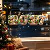 Reusable Festive Wall Decals 2027 Gingerbread Christmas Static Window Clings, Xmas New Year with Man Decors Santa Snowman Snowflake, Stickers for Home