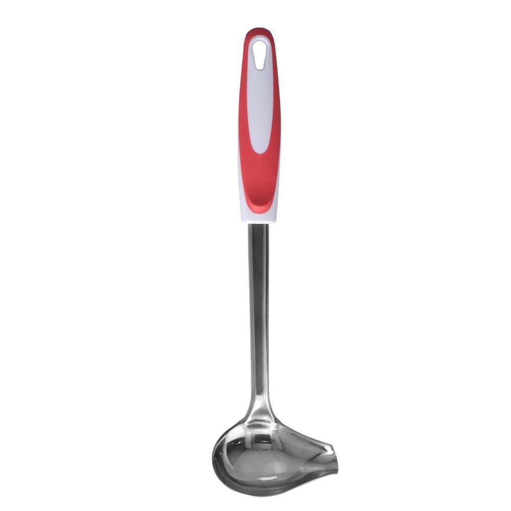 Rustless Steel Side Spout Ladle Non Slip Handle Side Pour Spout Porridge Spoon Smooth High Temperature Resistant
