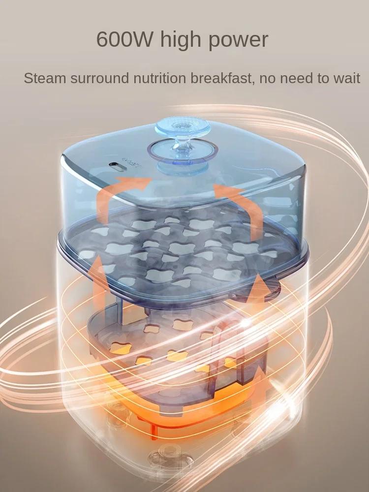 220V Multi-functional Egg Steamer Food Cooker Household Egg Boiler for Breakfast with Automatic Power-off for Home Kitchen