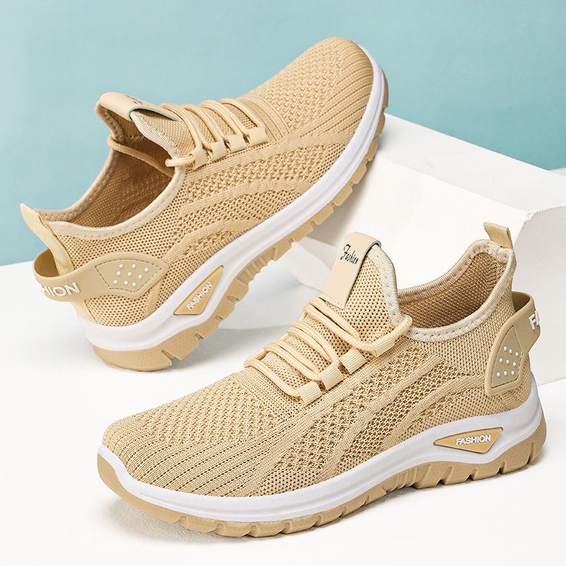 Plus Size Shoes for Women 36-43 Spring Summer Women Lace Up Platform Wedges Non-slip Mesh Breathable Flats Sneakers Women