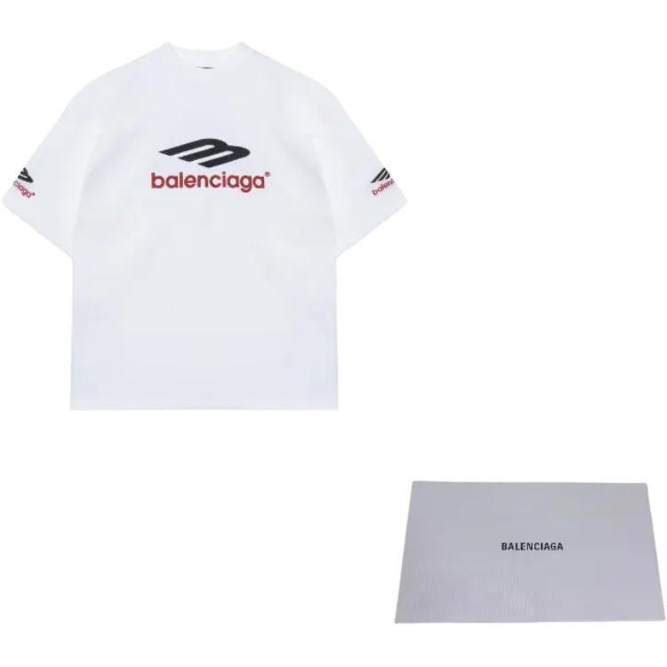 Balenciaga 3B Sports Icon FW23 T Shirt Loose Fit Unisex White 764235TPVD79065