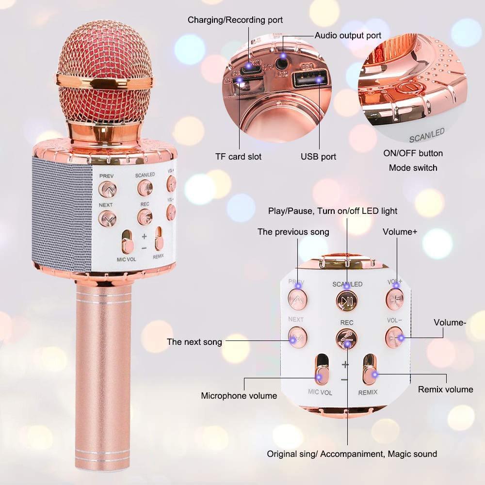 2023 Nový bezdrôtový Bluetooth Karaoke mikrofón Hudobný prehrávač Reproduktor KTV Detská hudobná scéna Hračky Hudobný spev Detský darčekový rekordér