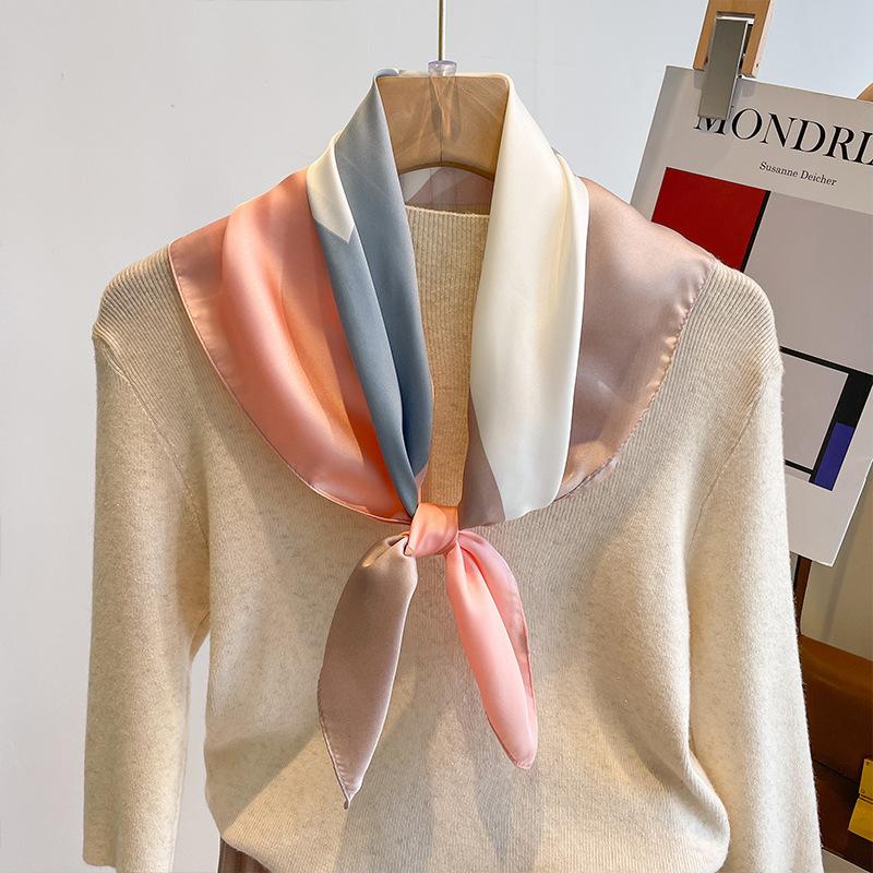 New Silk Shawl Square Scarf for Women Neckerchief Female Headband Hair Wrap Print Ladies Foulard Fashion Hijab Bandana