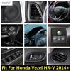 For Honda Vezel HR-V 2014 - Handle Bowl Steering Wheel Gear Window Lift AC Air Panel Cover Trim Carbon Fiber Accessories