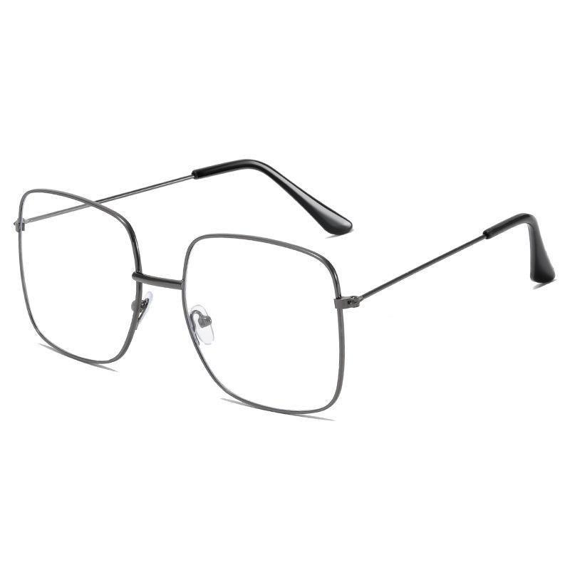 Zhou Yangqing With Glasses Women'S Square Frame Gold Edge Flat Mirror Large Frame Round Face Thin Can Be Matched With Myopia Men