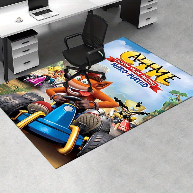 Poster Crash Team Racing Büro Teppich Weiches Polyester Eingangsteppich Waschbar Rutschfest Maschinenwaschbar