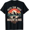 Geloof Kan Bergen Verzetten Retro Zonsondergang Bijbelvers Christelijk unisex T-shirt