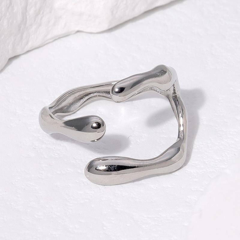 Vrouwen Franse Vintage Titanium Stalen Open Ring Niet Vervagende High-end Roestvrijstalen Ring Creatief Ontwerp Open Ringen