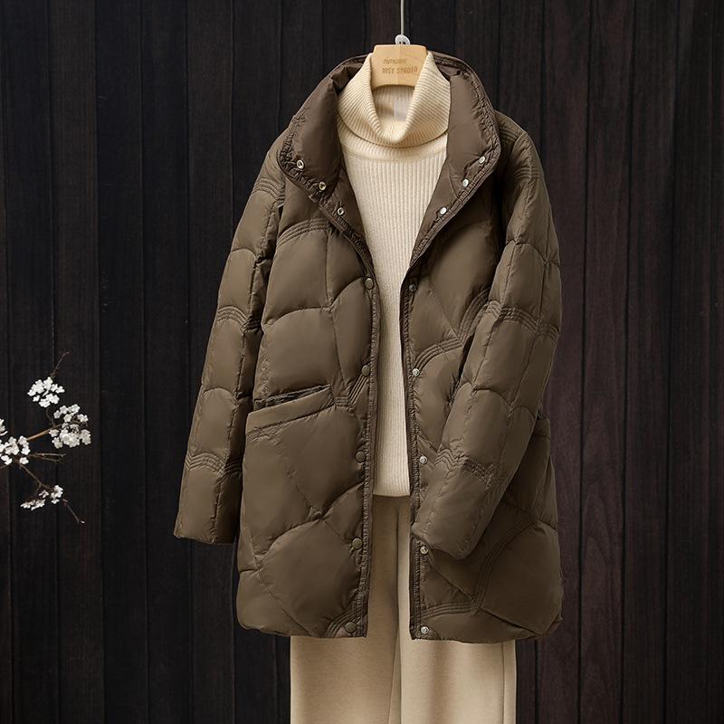 Winter Lightweight Down Jacket for Women Stand Collar Women Down Jackets Female Casual Loose Ultra Duck Down Warm Coat