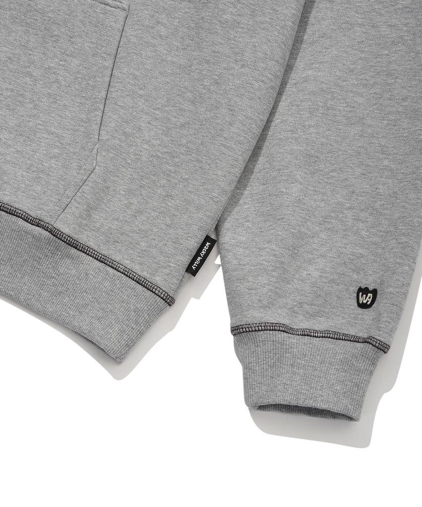Stitch Lettering Hoodie Gray
