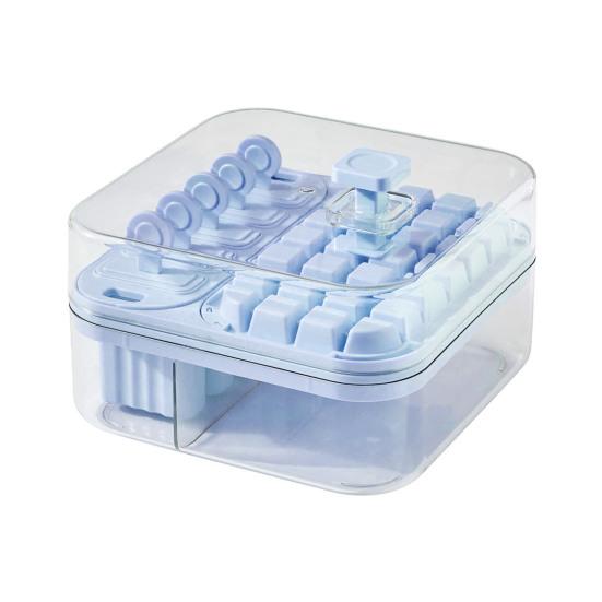 2-in-1 Ice Cube Easy Push Mold for Tray with Lid Release Ice DIY