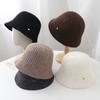 Fashion Versatile Knitted Bucket Hat Women's Autumn and Winter Casual Simple Washbasin Hat Plain Bucket Hat