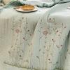 Cotton Quilt Pure Color Home Fashion Elegant Tencel Embroidery Pattern Cotton   Cooling Quilt
