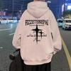 American Retro Hooded Sweater Men'S Autumn And Winter Fleece Hong Kong Style Trend Couple Coat Oversize Heavy Top