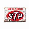 STP Racing Vintage Vzhled Benzín Olej Značka Stanice Garáž Retro Rustikální Plechová Značka