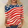 Women's T-shirt Casual Independence Day Print Top T-shirt Crewneck Jumper