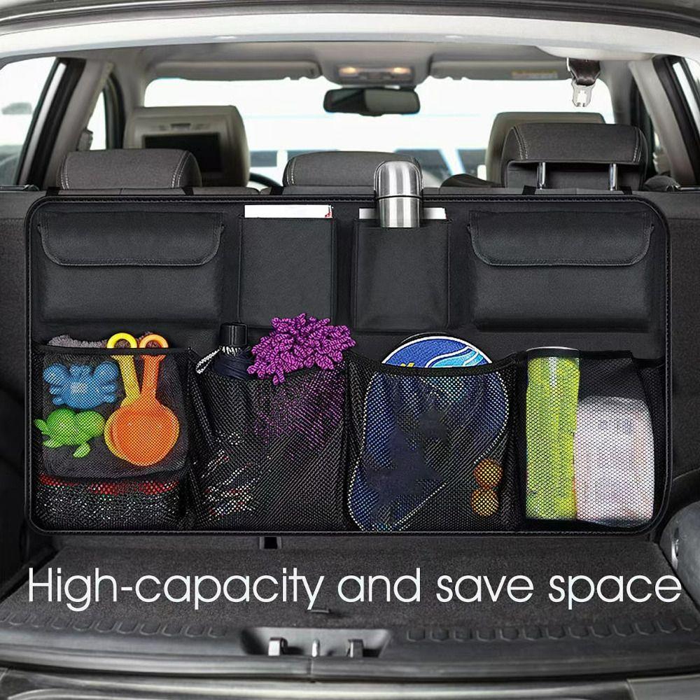 Adjustable Car Trunk Organizer Multi-Pocket Auto Seat Back Hanging Organizer  Universal