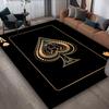 Large Luxury Poker Mat Ace of Spades Design Non Slip Plush Bottom Black Golden Decor for Game Room Office Parties