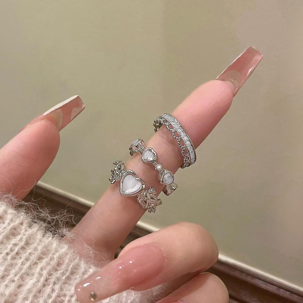 LATS 2 STUKS Kristallen Kroon Verstelbare Ring Onregelmatige Geometrie Vintage Ringen Set voor Vrouwen Meisjes Nieuwe Mode Sieraden
