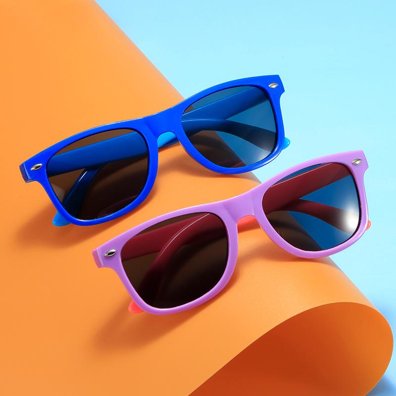 New children's rice nail color matching sunglasses boys and girls sunglasses Korean version UV-proof baby summer sunshade glasses