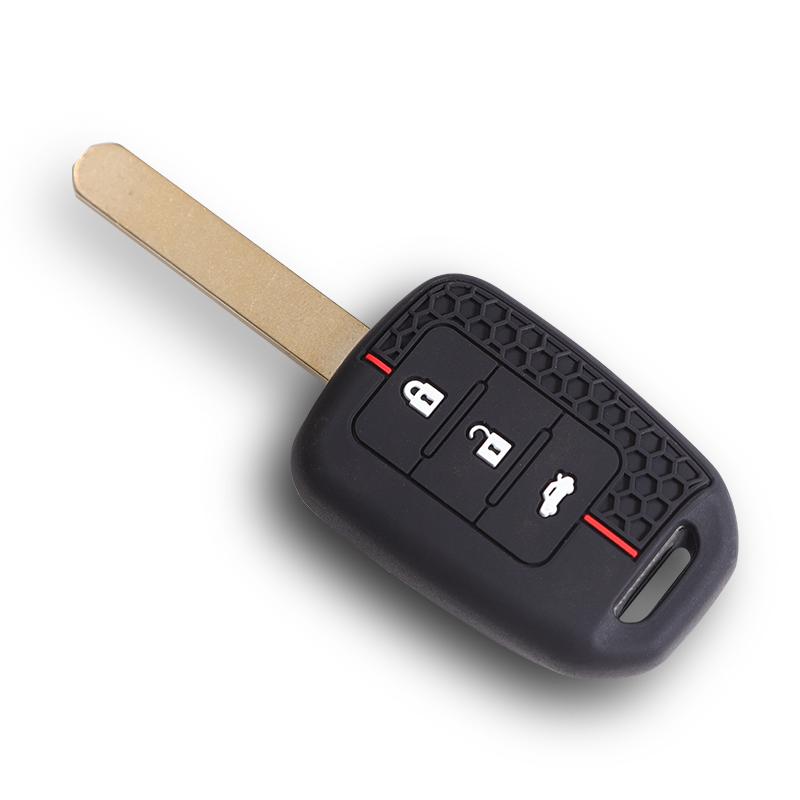 Silicone 3 Buttons Car Key Fob Cover Case Shell For Honda Accord Civic Crv Jazz Hr-V Hrv 2013 2014 Remote Holder