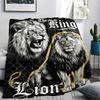 Split Mirror Lion Spider Print Flannel Blanket,High Quality Comfortable for All Seasons,Home Decor,Warmth and Comfort,Perfect for Christmas Gifts