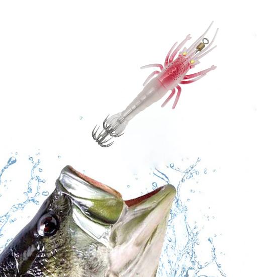 Soft Fishing Lure Shrimp-shaped Bait Realistic Looking Natural Swimming Posture Luminous Effect Artificial