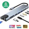 תחנת עגינה 8-ב-1 Type-c הרחבה USB-C ל-HDMI4k30hz USB3.0PD קריאת כרטיסים ממיר רב-תכליתי