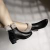 Shoetopia Damen Chunky Heel Kurze Stiefeletten mit rutschfester Sohle, Bequeme Trendige Knöchelboots | Weiche Gepolsterte Sohle | Lässig, Party & Winter