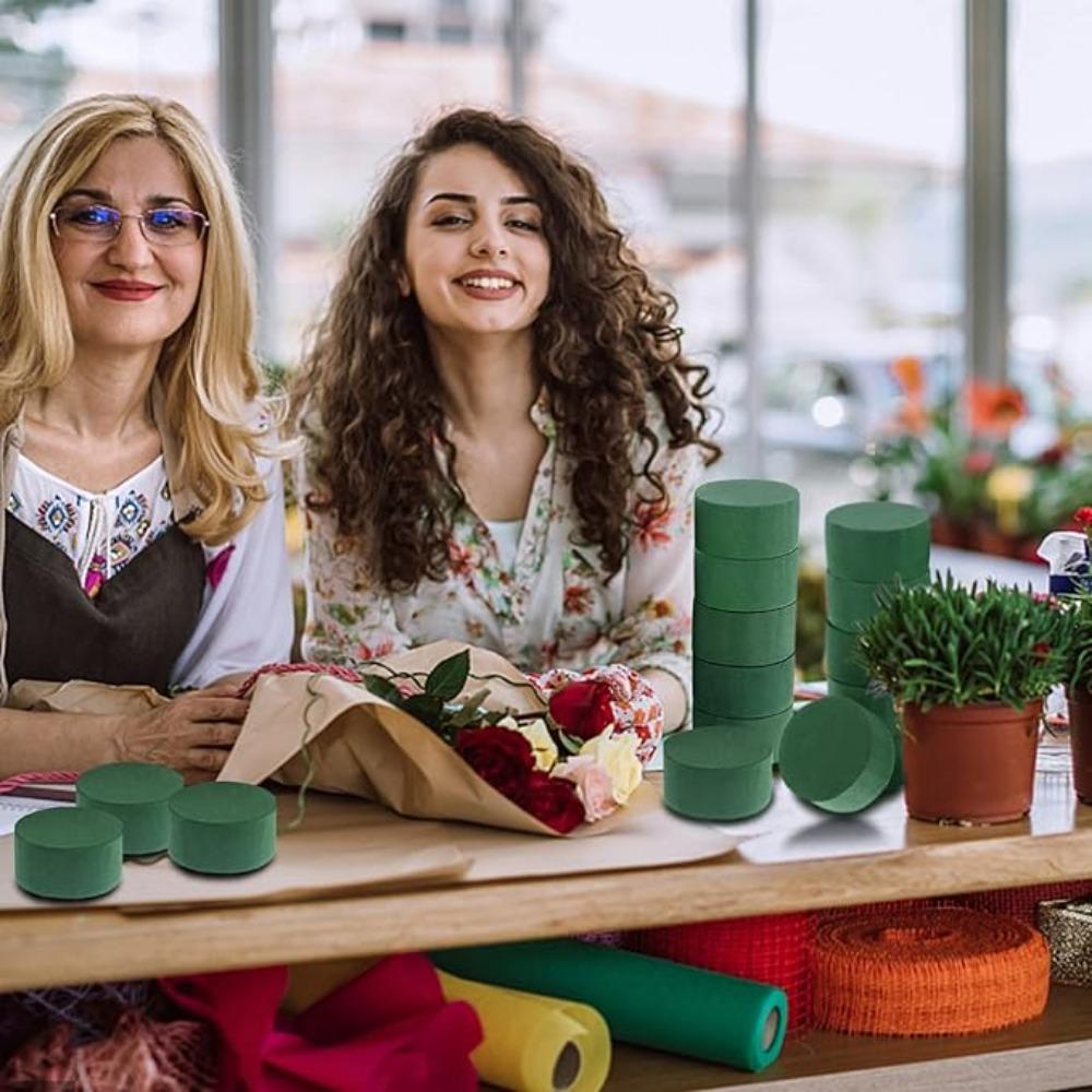10 Stück runde Blumenschaumblöcke, grüner Nassschaumblock, trockener Blumenschaum, Nassschaumblock für Floristen, Blumenarrangement-Zubehör für die Blumendekoration auf Hochzeitsgängen