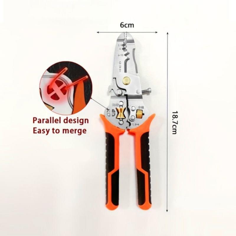 Dénudeur de fil robuste 10 en 1 Outil multifonction pour coupe de câble, sertissage, dénudage d'isolant avec poignée ergonomique